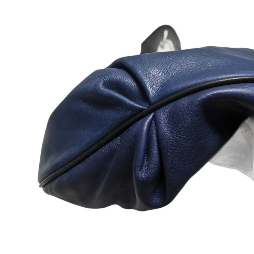 INDIA HICKS Isabella Navy Leather Large Hobo Bag